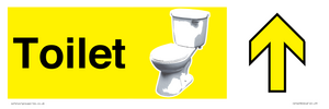 Toilet Sign Dementia Friendly Yellow Directional